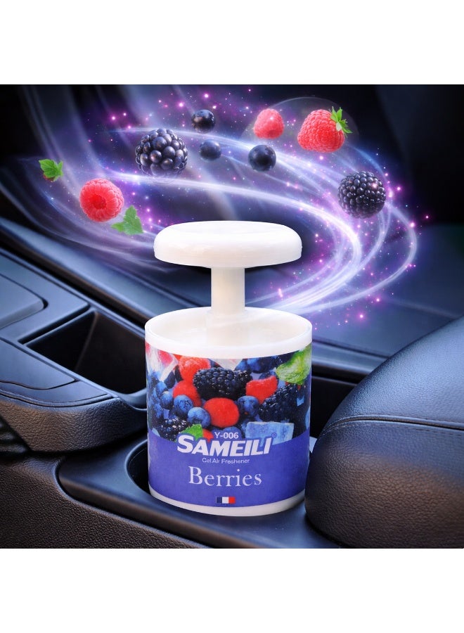 ساميلي معطر جو جل برائحة التوت Y-006 للسيارة، حامل أكواب لوحة القيادة، المنزل، المكتب، غرفة النوم. جل صلب معطر، شدة رائحة قابلة للتعديل، يدوم طويلاً، يزيل الروائح الكريهة. مناسب للسيارات، غرف المعيشة، أماكن العمل، والأماكن العامة. آلية سحب، غير قابل للانسكاب، للاستخدام الداخلي. - Image 4